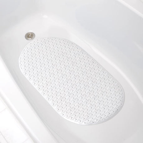 Zenna Home 27-1/2 in. L X 15-7/16 in. W White Thermo Plastic Elastomer Bath Mat