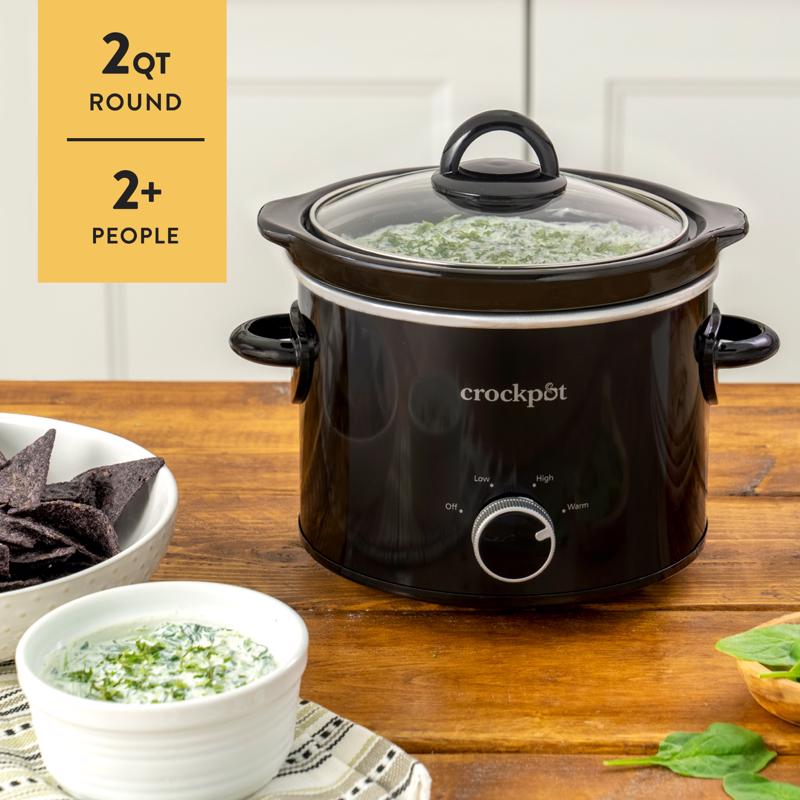 Crockpot 2 qt Black Stoneware Slow Cooker
