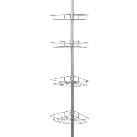 Zenna Home 97 in. H X 11.5 in. W X 8 in. L 4-Shelf Corner Shower Caddy