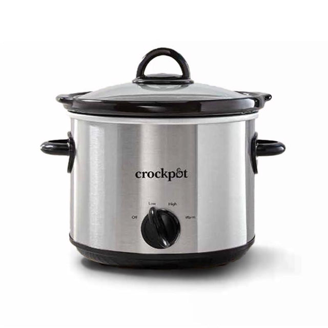 Crockpot 3 qt Black/Silver Stoneware Slow Cooker