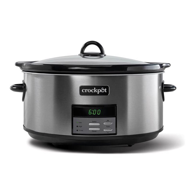Crock-Pot 8 qt Black/Silver Stainless Steel Programmable Slow Cooker