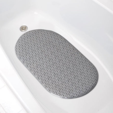 Zenna Home 27-1/2 in. L X 15-3/8 in. W Gray Thermo Plastic Elastomer Bath Mat