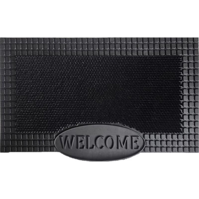 Direct Home Textiles Goup 30 in. W X 18 in. L Black Rubber Door Mat