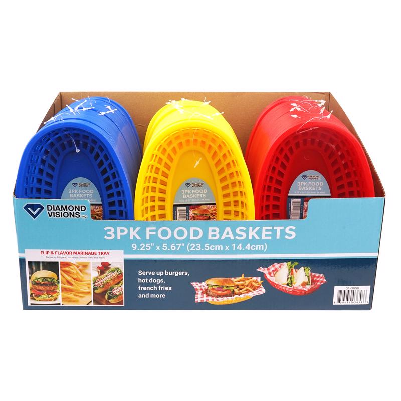 Diamond Visions Assorted ABS Plastic Food Basket
