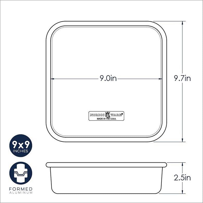 Nordic Ware 10 in. W X 10 in. L Square Cake Pan Silver