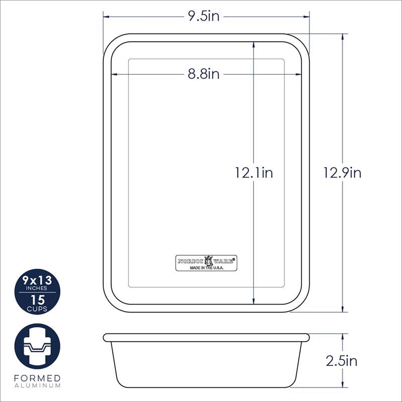 Nordic Ware 10 in. W X 13 in. L Rectangle Cake Pan Silver