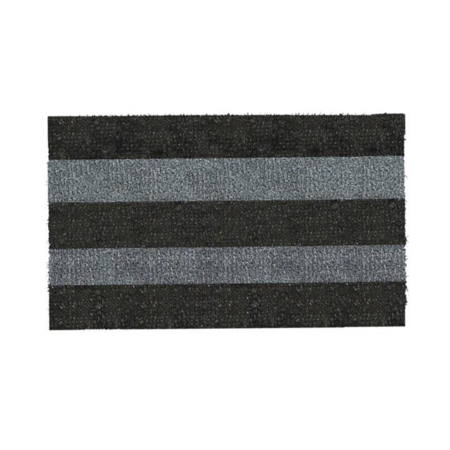 GrassWorx 18 in. W X 30 in. L Black/Gray Patio Stripe Astroturf Door Mat