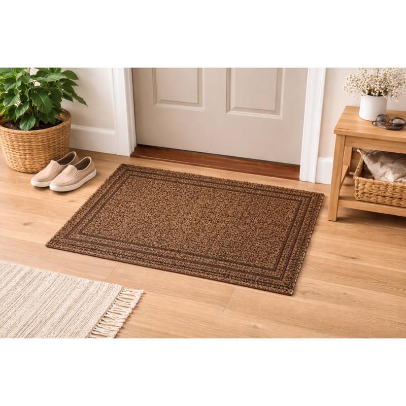 GrassWorx 20 in. W X 36 in. L Tan Double Border Astroturf Door Mat