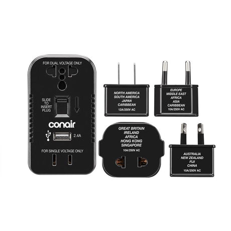 TravelSmart Type A/C/G/I For Worldwide Two Outlet Converter Set