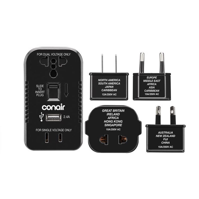 TravelSmart Type A/C/G/I For Worldwide Two Outlet Converter Set