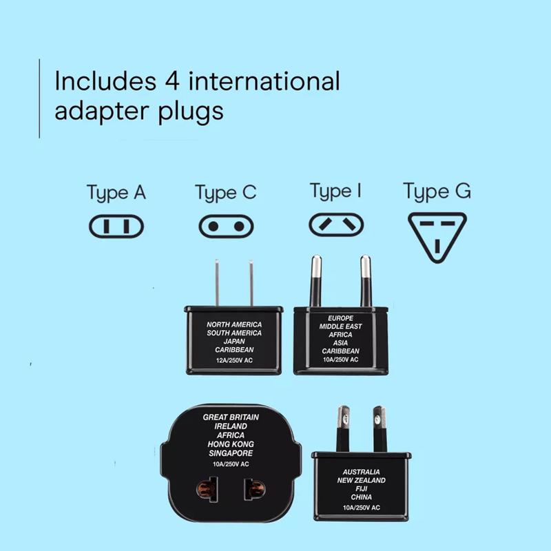 TravelSmart Type A/C/G/I For Worldwide Two Outlet Converter Set