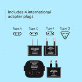 TravelSmart Type A/C/G/I For Worldwide Two Outlet Converter Set