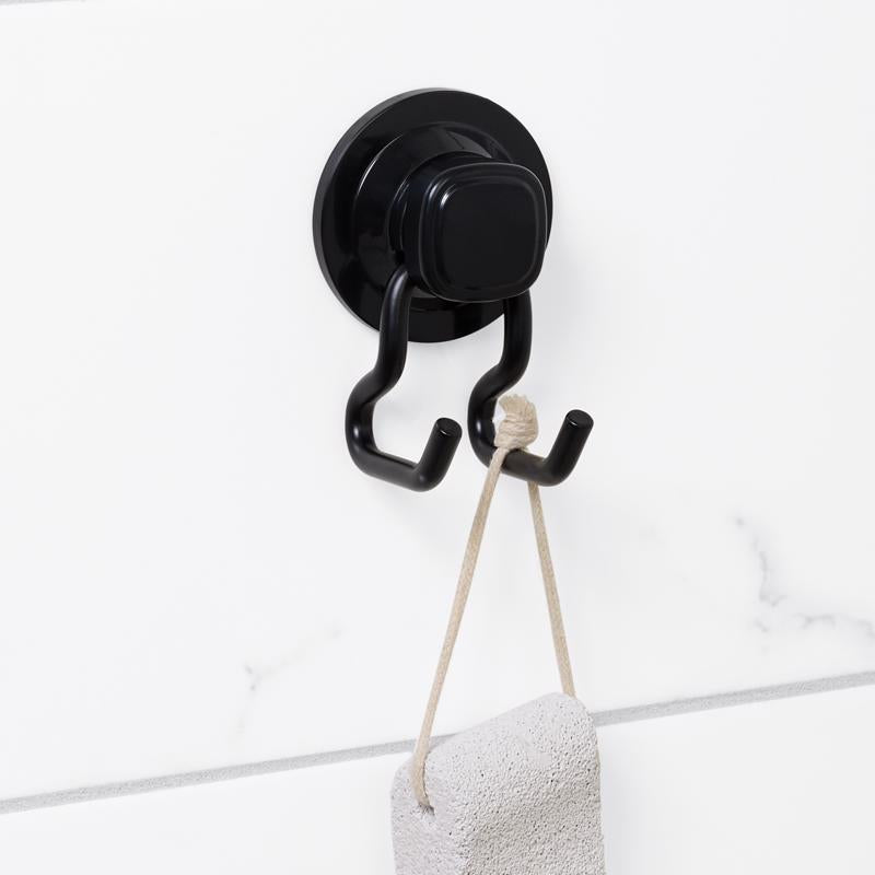 Zenna Home Matte Black Double Suction Hook