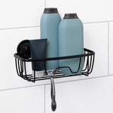Zenna Home 3 in. H X 10 in. W X 5 in. L Matte Black Suction Basket