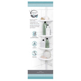 Zenna Home 97 in. H X 10.6 in. W X 7.2 in. L 4-Shelf Corner Shower Caddy