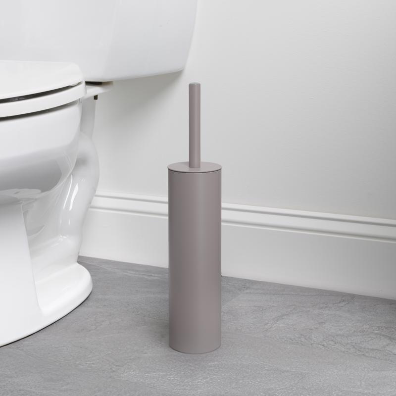 Zenna Home Toilet Bowl Brush & Holder Gray