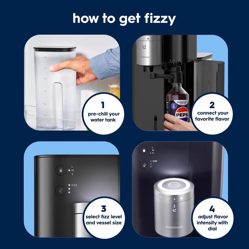 SodaStream Fountain Black 1 L Sparkling Water Maker Kit 1 pk