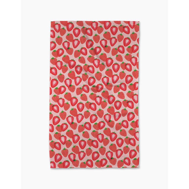 Geometry Pink Polyester Kitchen Towel 1 pk