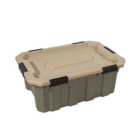 RealTree Weathermax Heavy Duty 18 gal Green Storage Tote 11.5 in. H X 31 in. W X 24 in. D Stackable