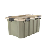 RealTree 24 gal Green Storage Tote 14.7 in. H X 31 in. W X 24 in. D Stackable