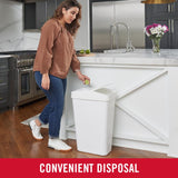 Rubbermaid 12.2 gal White Resin Trash Can