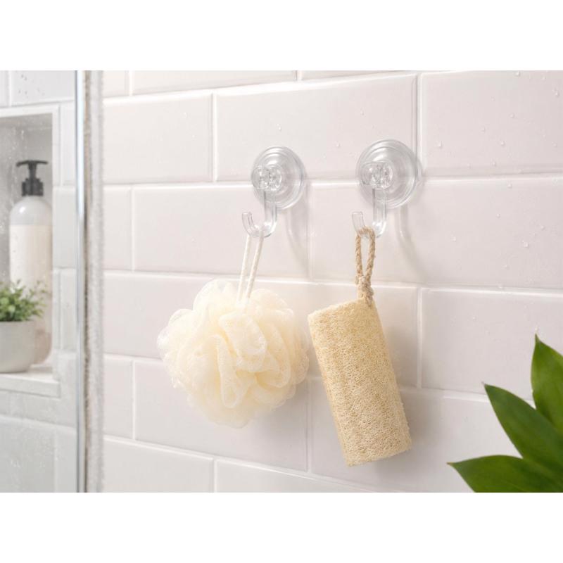 Core Home Medium Plastic Suction Cup Hook 2 pk