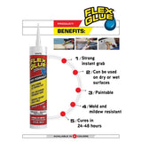 Flex Seal Family of Products Flex Glue Trigger-Flow Nozzle Super Strength Rubber White Adhesive 4 fl