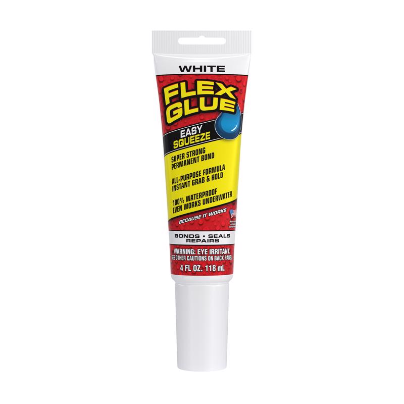 Flex Seal Family of Products Flex Glue Easy Squeeze Super Strength Rubber White Adhesive 4 fl. oz.