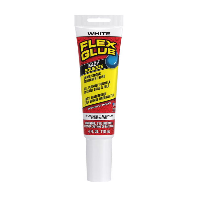 Flex Seal Family of Products Flex Glue Easy Squeeze Super Strength Rubber White Adhesive 4 fl. oz.