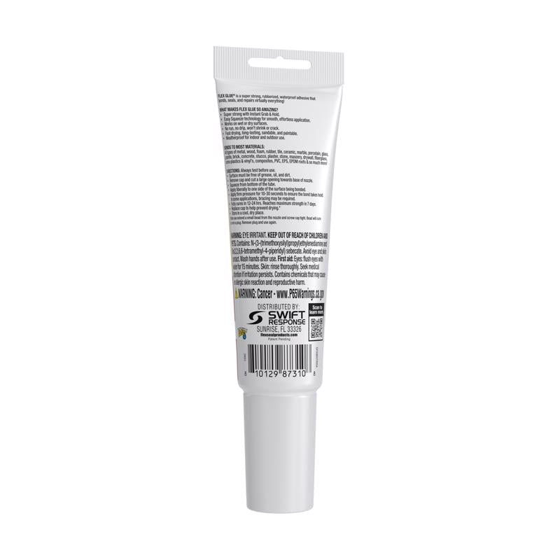 Flex Seal Family of Products Flex Glue Easy Squeeze Super Strength Rubber White Adhesive 4 fl. oz.