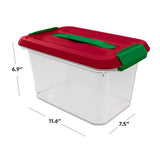 Curver Holiday Clear Latch Storage Box 6.9 in. H X 7.5 in. W X 11.6 in. D Stackable