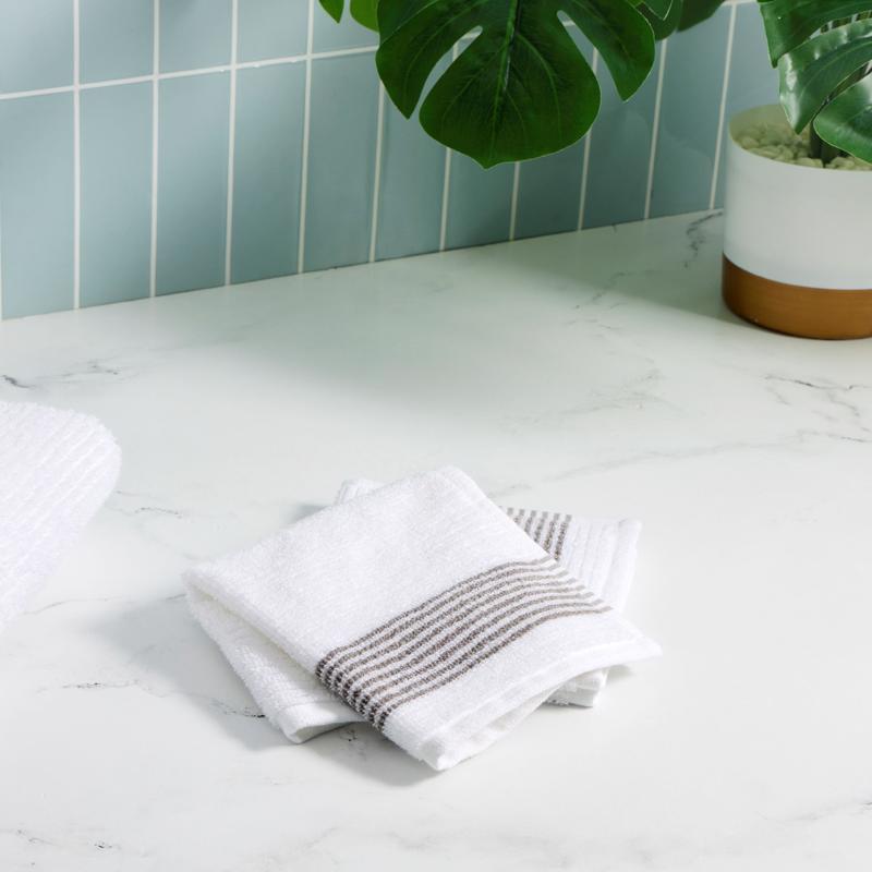 Core Home White Textile Washcloth 1 pc