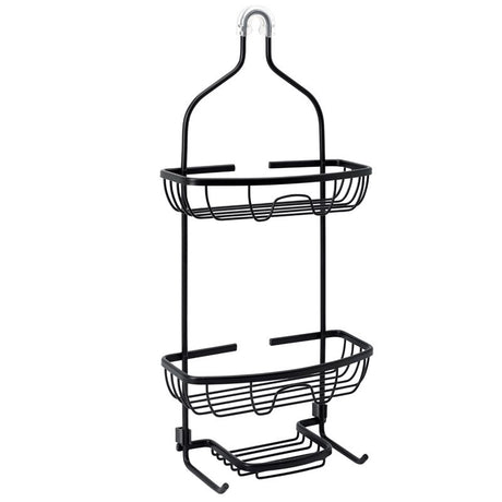 Zenna Home 24.25 in. H X 11 in. W X 4.5 in. L Matte Black Shower Caddy
