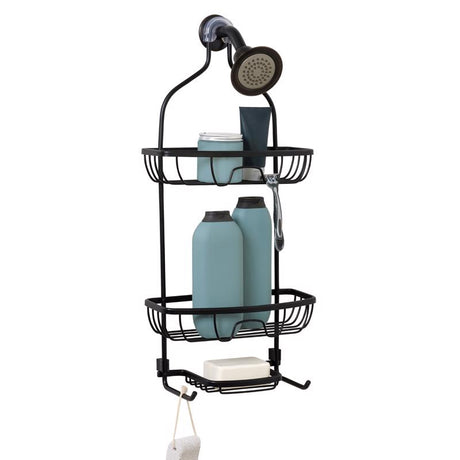 Zenna Home 24.25 in. H X 11 in. W X 4.5 in. L Matte Black Shower Caddy