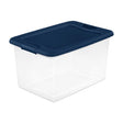 Sterilite 64 qt Blue/Clear Latch Storage Box 13.5 in. H X 16 in. W X 23.75 in. D Stackable
