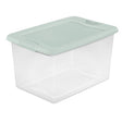 Sterilite Clear 64 qt Green Latch Storage Box 13.5 in. H X 16 in. W X 23.75 in. D Stackable