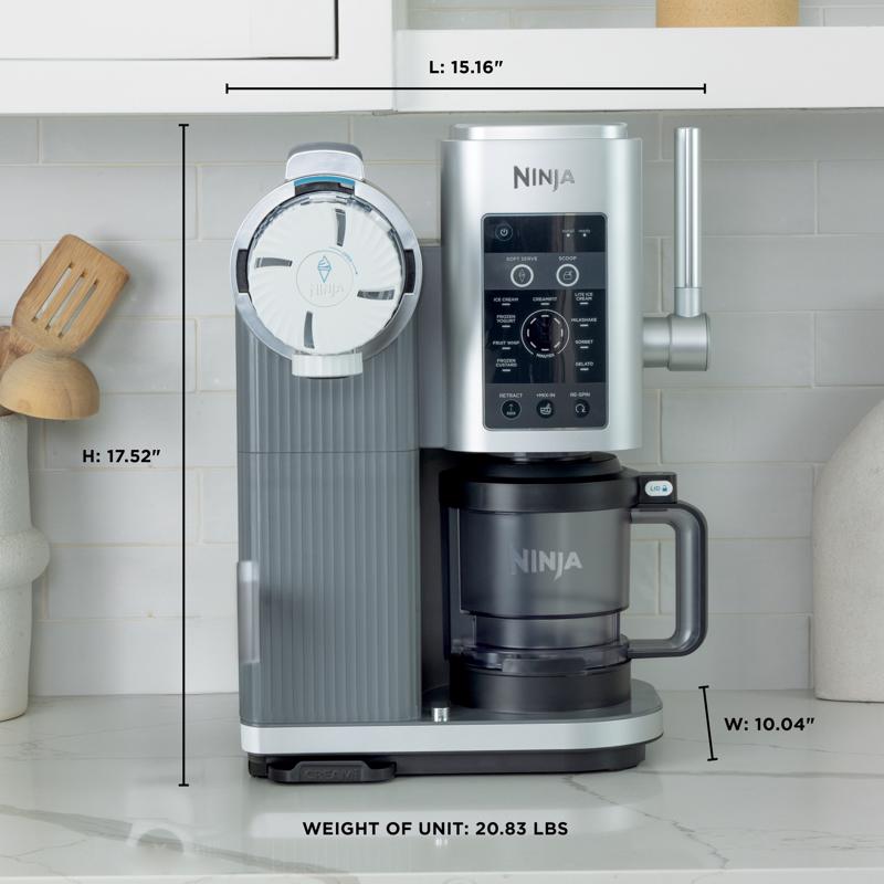 Ninja Gray 0.47 qt Ice Cream Maker 17.52 in. H X 10.04 in. W X 15.16 in. L