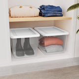 Sterilite 20 qt Clear/White Storage Box 9 in. H X 11.25 in. W X 16.5 in. D Stackable