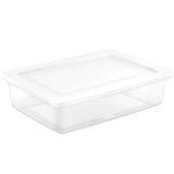 Sterilite 28 qt Clear/White Storage Box 5.875 in. H X 16.625 in. W X 23.125 in. D Stackable