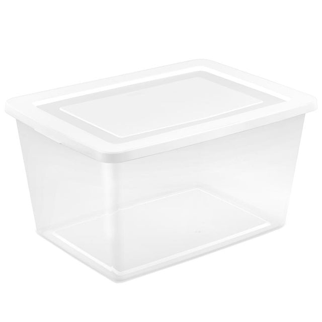 Sterilite 58 qt Clear/White Storage Box 12 in. H X 16.625 in. W X 23.125 in. D Stackable