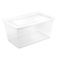 Sterilite 90 qt Clear/White Storage Box 13.625 in. H X 18 in. W X 29.375 in. D Stackable