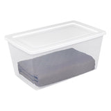 Sterilite 90 qt Clear/White Storage Box 13.625 in. H X 18 in. W X 29.375 in. D Stackable