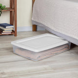 Sterilite 41 qt Clear/White Storage Box 12 in. H X 16.625 in. W X 23.125 in. D Stackable