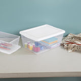 Sterilite 16 qt Clear/White Storage Box 7 in. H X 16-3/4 in. W X 11-7/8 in. D Stackable