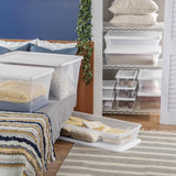 Sterilite 16 qt Clear/White Storage Box 7 in. H X 16-3/4 in. W X 11-7/8 in. D Stackable