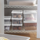 Sterilite 16 qt Clear/White Storage Box 7 in. H X 16-3/4 in. W X 11-7/8 in. D Stackable