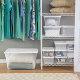 Sterilite 16 qt Clear/White Storage Box 7 in. H X 16-3/4 in. W X 11-7/8 in. D Stackable