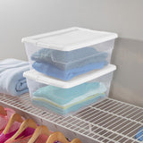 Sterilite 16 qt Clear/White Storage Box 7 in. H X 16-3/4 in. W X 11-7/8 in. D Stackable