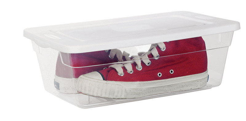 Sterilite 6 qt Clear Storage Box 4.875 in. H X 8.25 in. W X 13.625 in. D Stackable