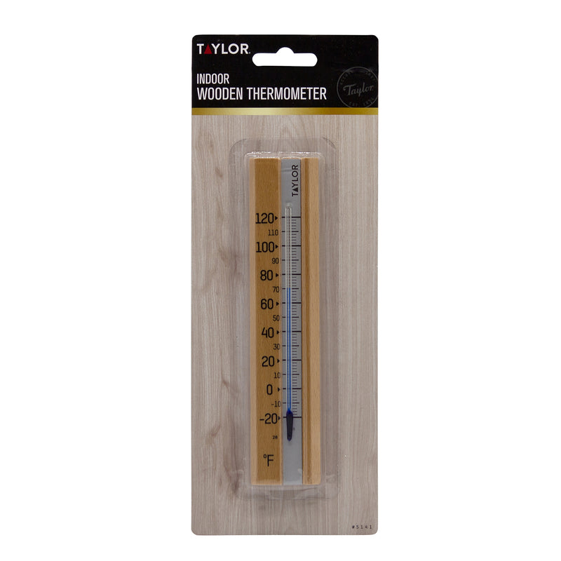 Taylor Tube Thermometer Wood Brown 6.5 in.